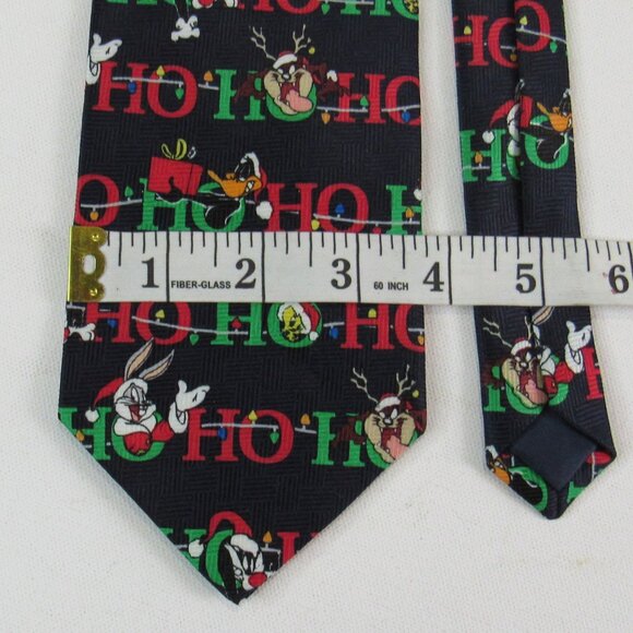 Warner Brothers Looney Tunes Christmas Ho Ho Tie w/Daffy Tweety Bugs Bunny Taz - Picture 7 of 7